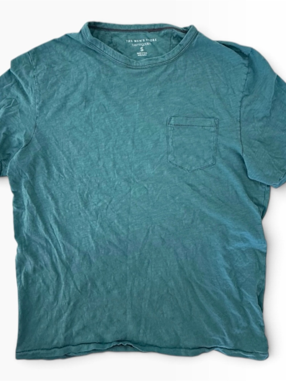 The Men's Store Teal Pocket Crewneck T-Shirt - Small